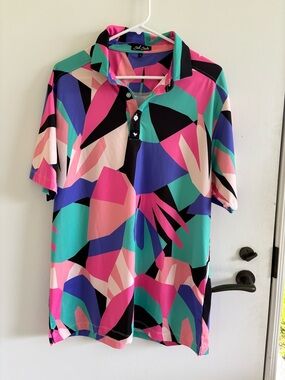 Bad birdie men’s polo golf colorful activewear athleisure